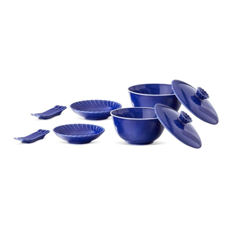 Buccellati Double Rouche - Florence Furnace Cobalt Blue Asia Set | Porcelain